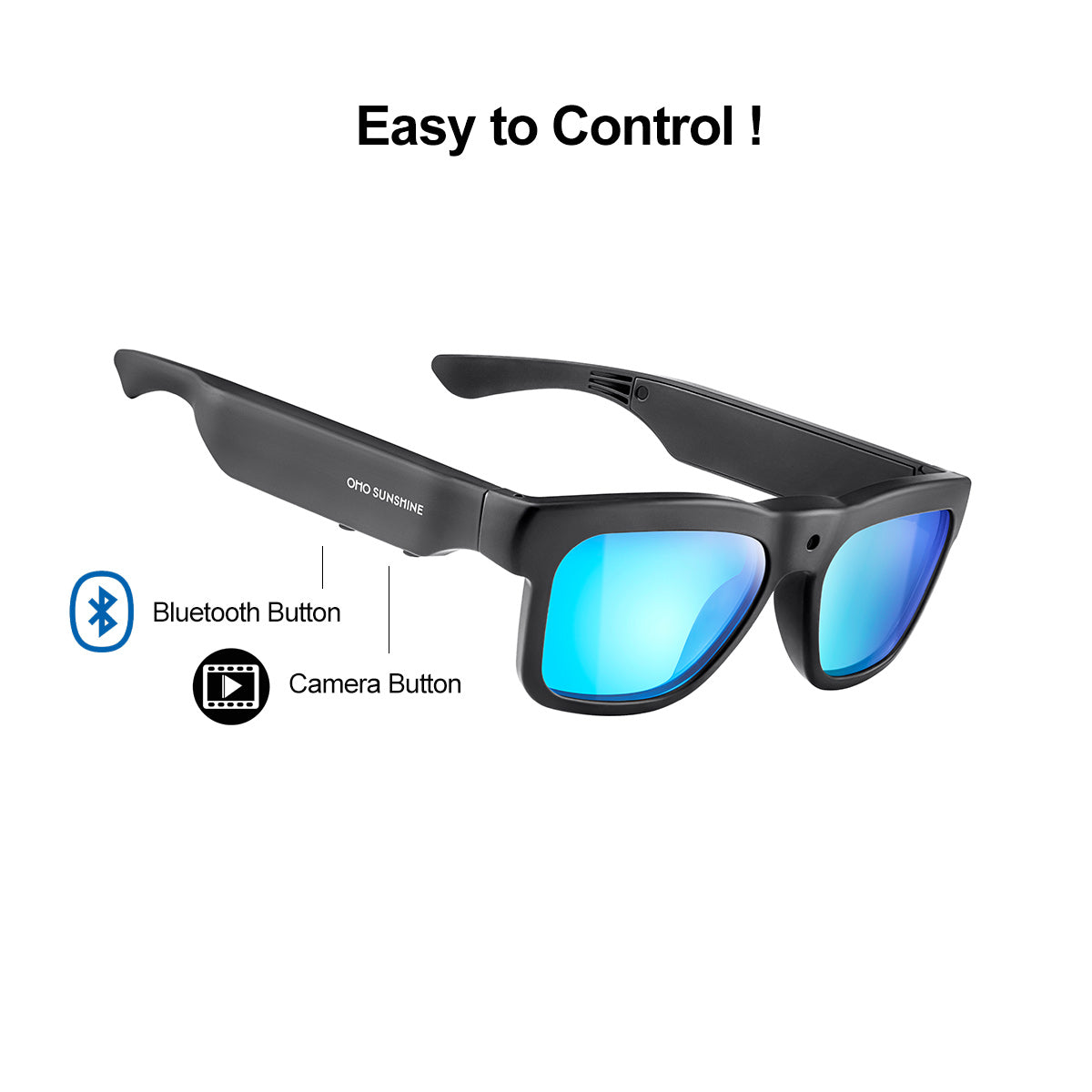 OhO Sunshine Edge pro Smart Glasses with Camera & Bluetooth - 4K & Real-Time Translation Polarized