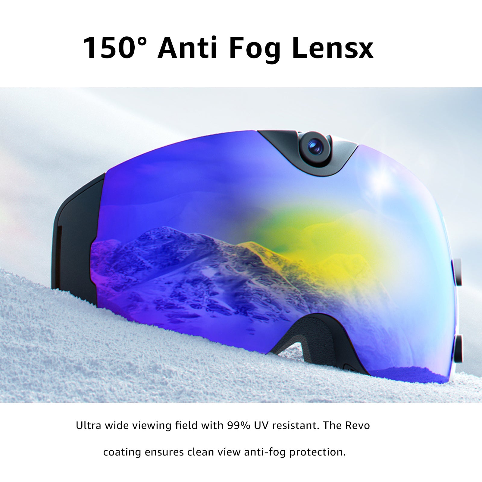 OhO Sunshine 4K Camera Smart Ski Goggles with WiFi, 24M Photo, Anti-Fog - Skyshot