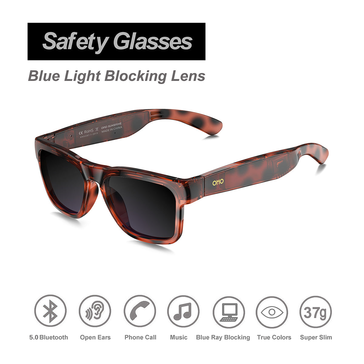 OhO Sunshine Elingo Smart AI Glasses - Audio & Real-Time Translation